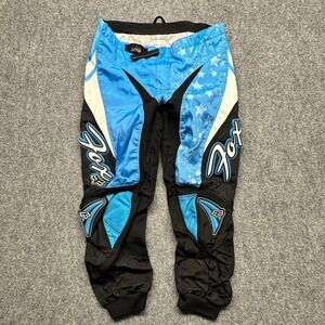 FOX Racing Youth Girls Motocross Pants Blue Black Stars Size 9/10